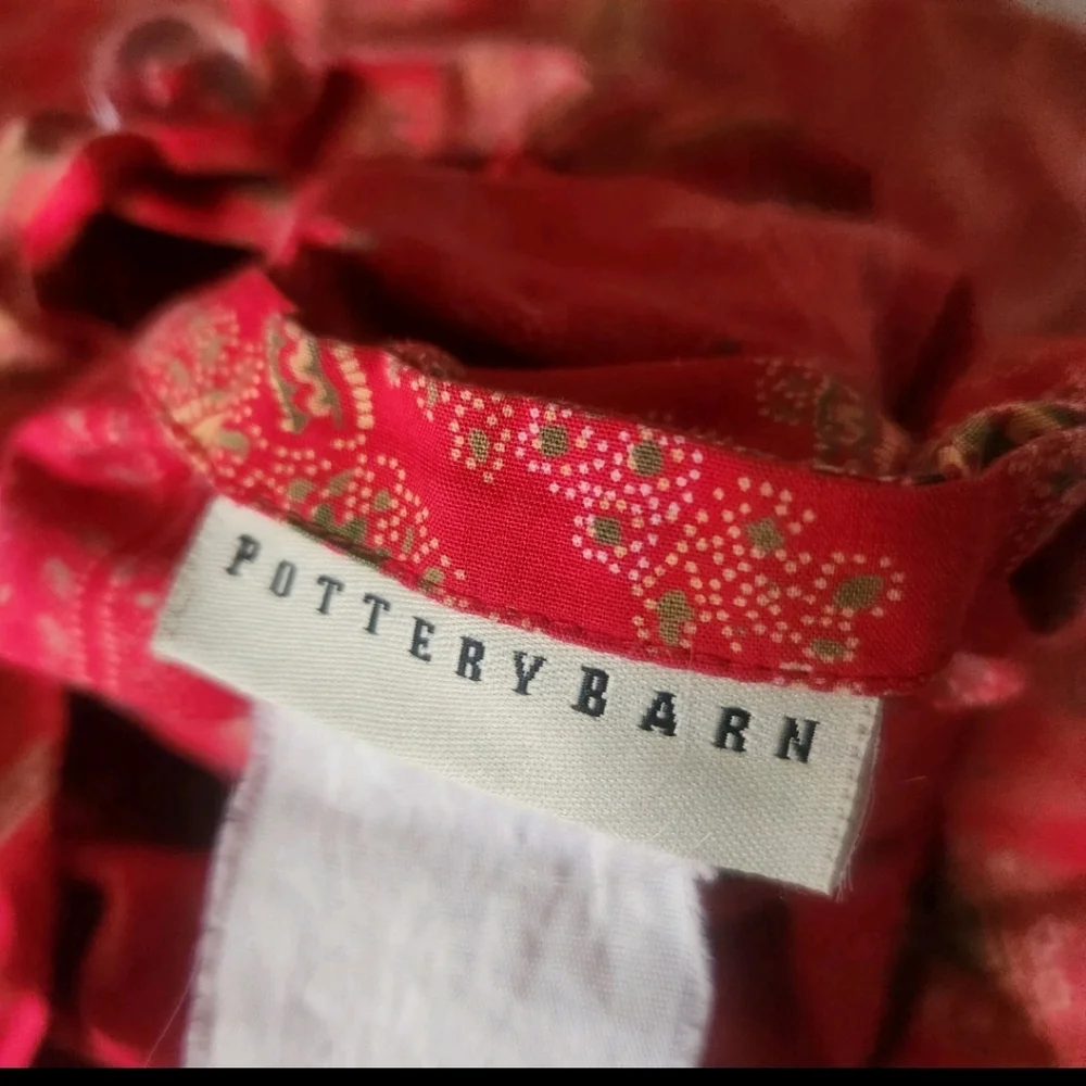POTTERY BARN Alice Paisley Duvet Cover Full Queen Red Home Bedding 100 x 86